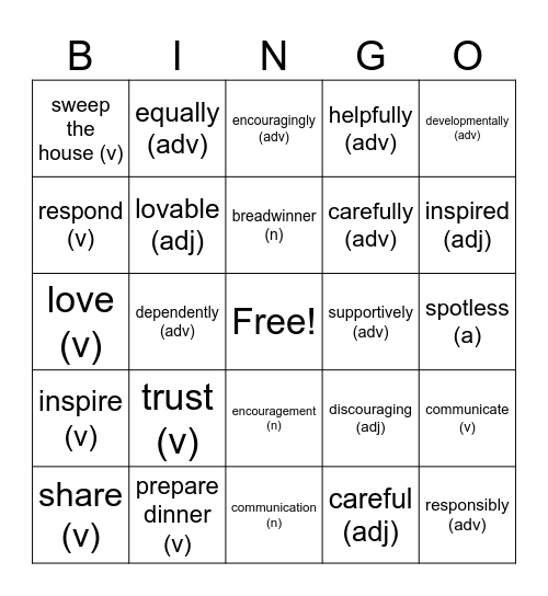 K10 unit 1 Bingo Card