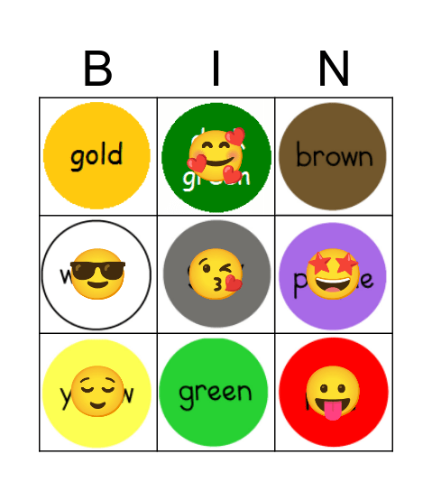 Colour Bingo Card