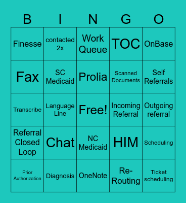 Advocate Health Referrals Bingo Card