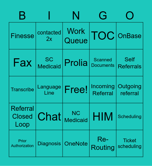 Advocate Health Referrals Bingo Card