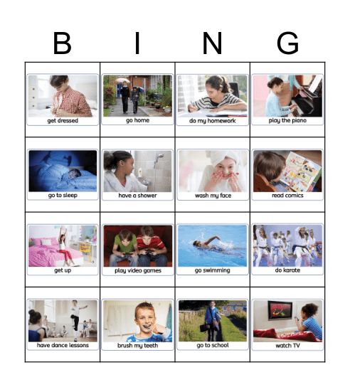 My Routines Bingo Card
