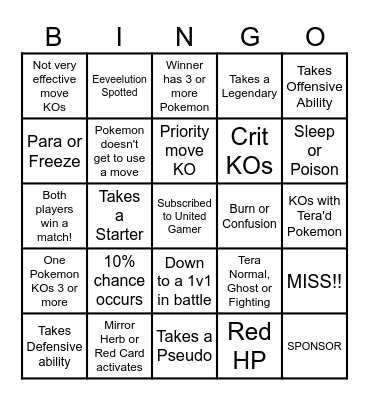 Then we fight bingo UG More Every Round! Bingo Card