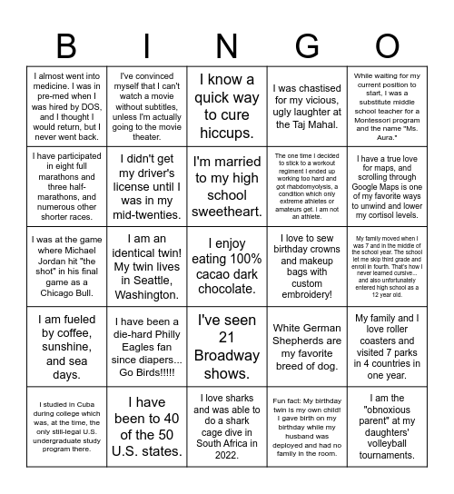 CLDC Icebreaker Bingo Card