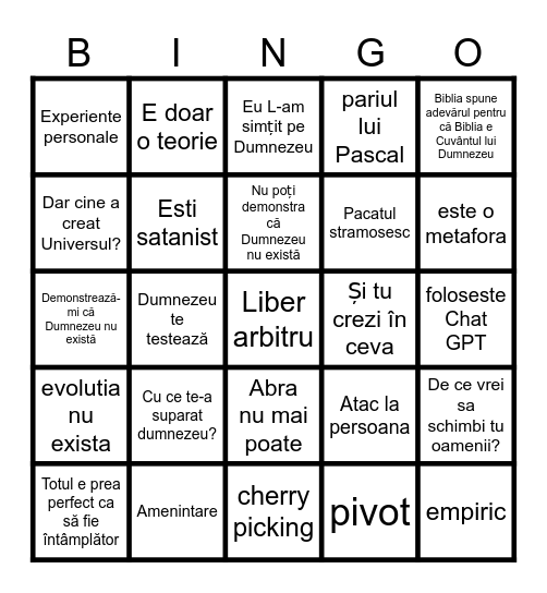 Abra Bingo Card