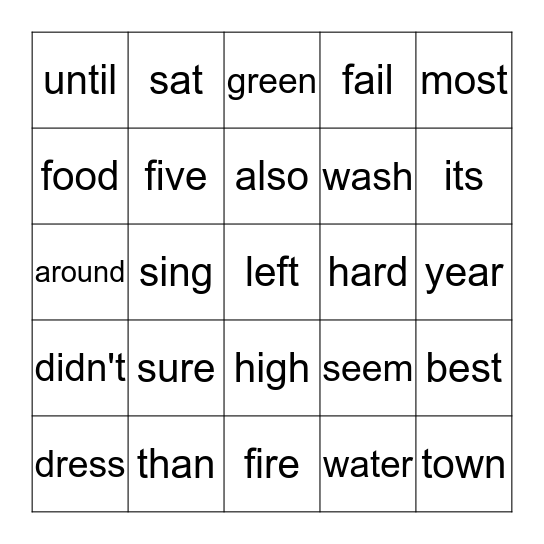 B I N G O Bingo Card