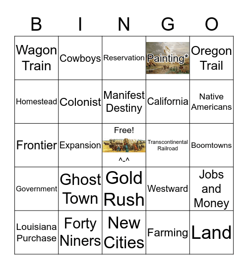 Westward Expansion Bingo Card