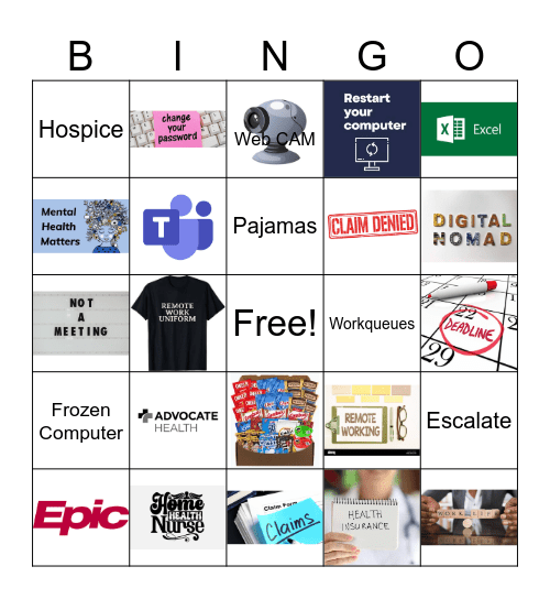 Continuing Health Bingo Card