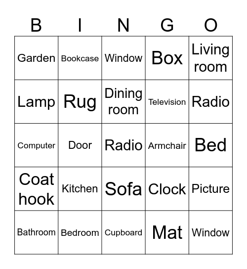 AT HOME Bingo Card