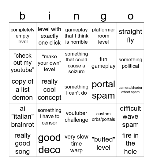 recent tab bingo Card