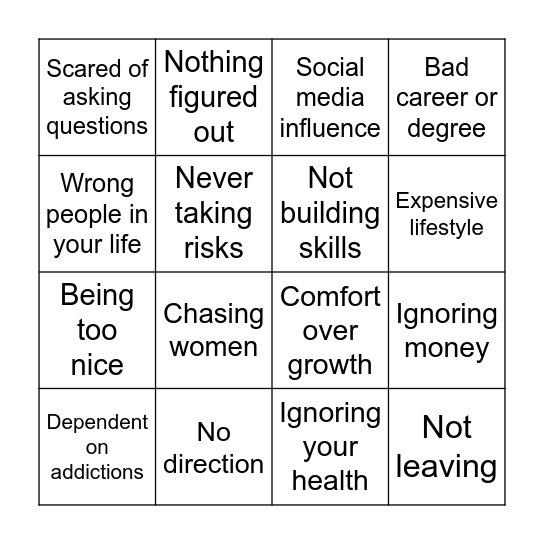 How to DESTROY Your 20s Bingo Card