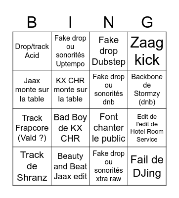JAAX b2b KX CHR Impact 2026 predictions Bingo Card