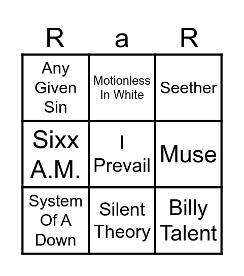 Bin so cool Bingo Card