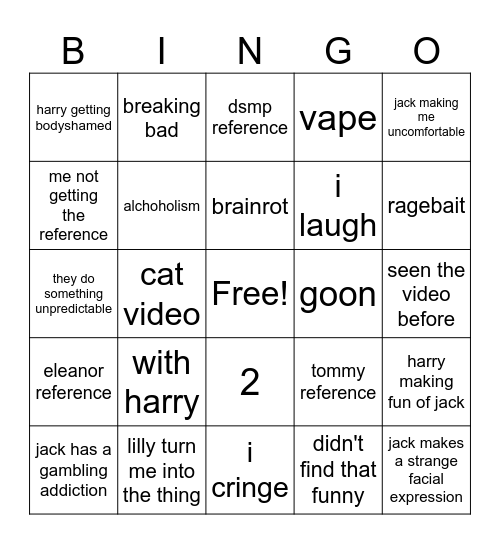 reels bingo bingo Card