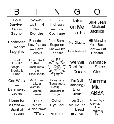 🪩Now & Then Music Bingo🪩 THEN! 70's, 80s & 90's Bingo Card