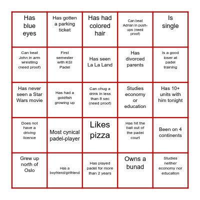 Vors til vors m/ Adrian & John Bingo Card
