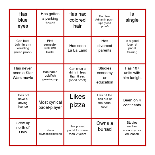 Vors til vors m/ Adrian & John Bingo Card