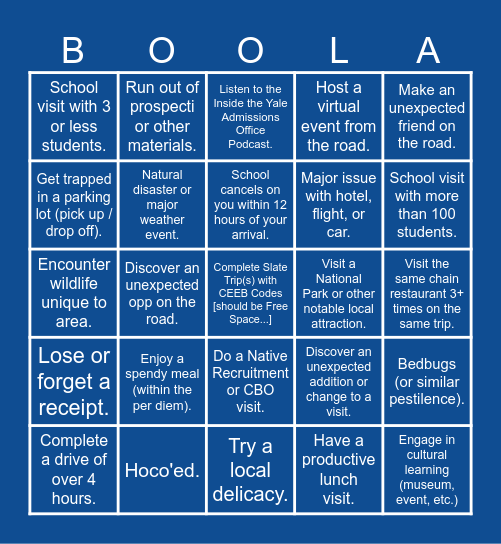 Fall 2026 - UGA Hits the Road Bingo Card