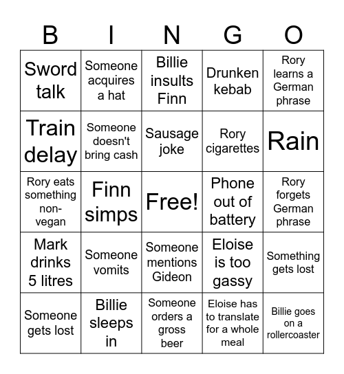 Oktoberfest Bingo Card