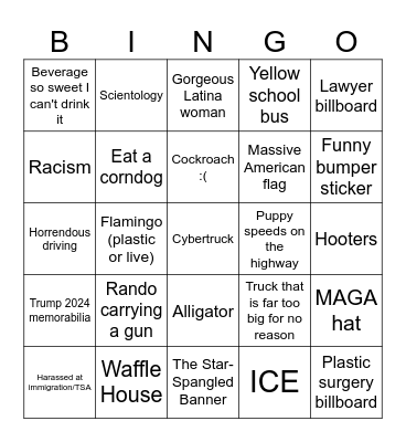 Spooky Season Florida Trip Bingo Card