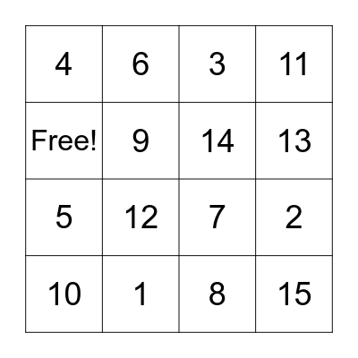 Bingo Card