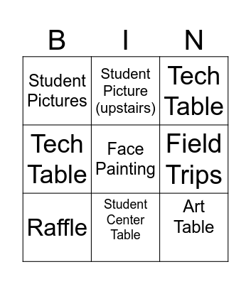 Open House Station Bingo Card