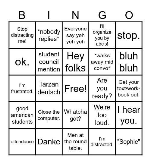 Herr Bingo Card