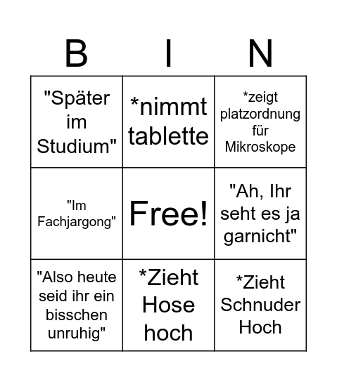 Dieter Burkhard Bingo Card