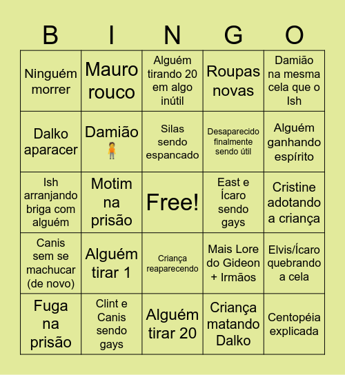 Bingo de sábado DT Bingo Card