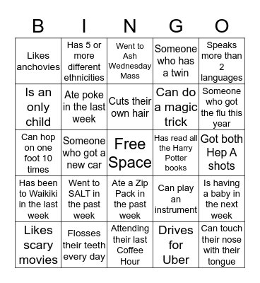 CD Bingo Card