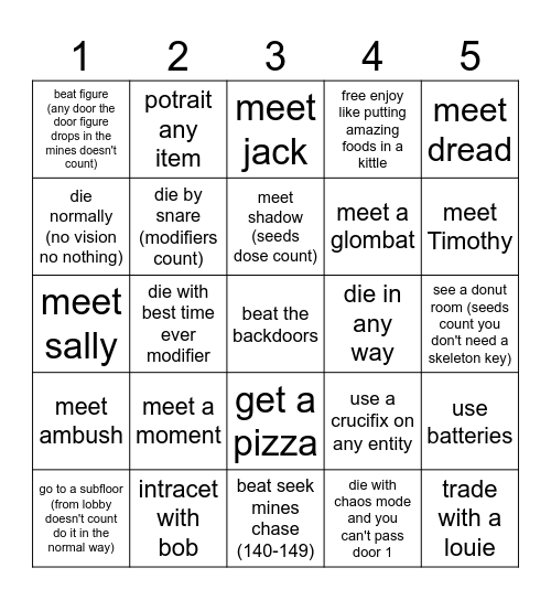 seeds doesn't count only if I say so Bingo Card