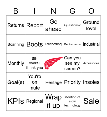 Red Wing Regional Call Bingo Card