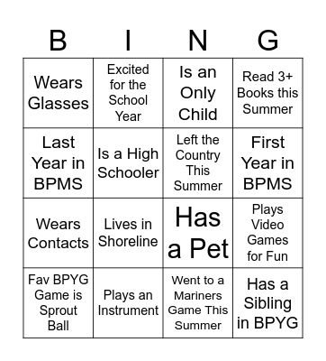 BPYG Bingo Card