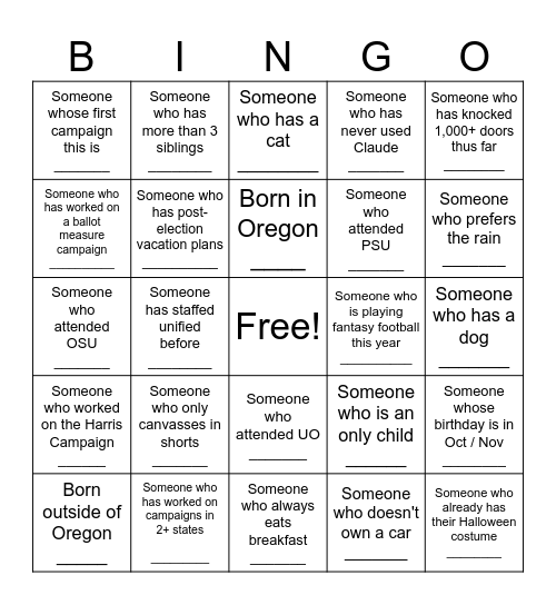 Unified 2026 Bingo Card