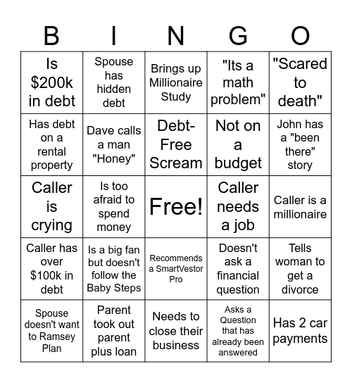 Ramsey Show 2026 Bingo Card