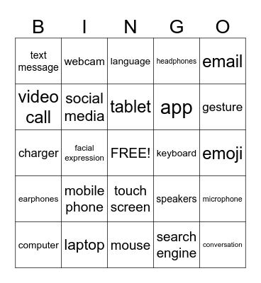 VOCABULARY 1+2 Bingo Card