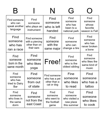 PNM Social Bingo Card