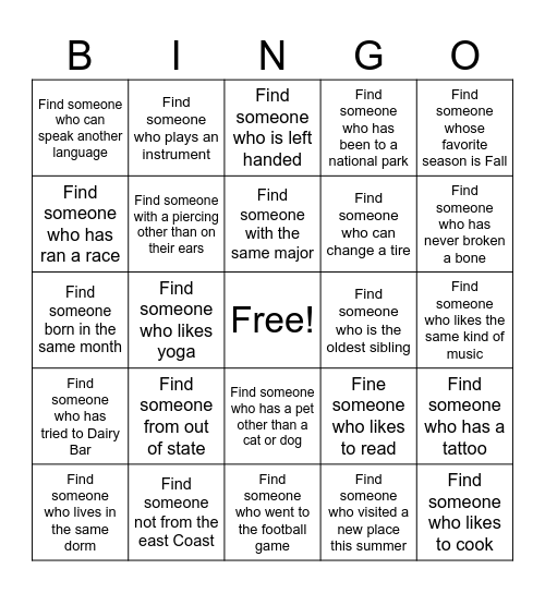 PNM Social Bingo Card