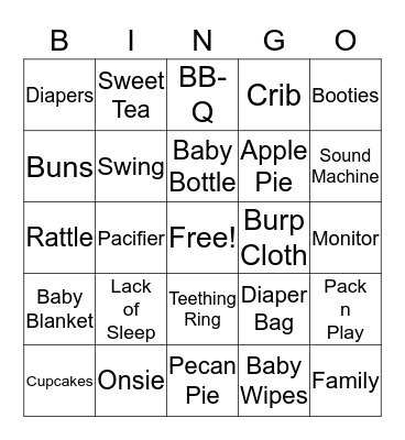 BaBy-Q Bingo Card