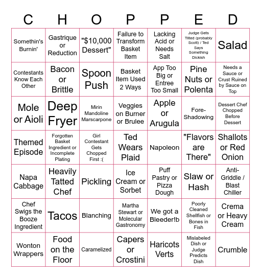 you will be Bingo Card