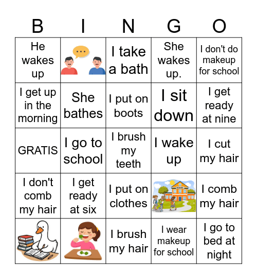 Mi Rutina Diaria Bingo Card