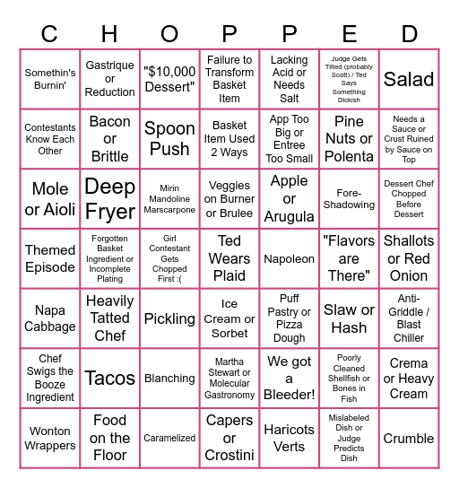 you will be Bingo Card