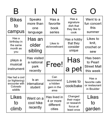 Mentorship Bingo Night Bingo Card