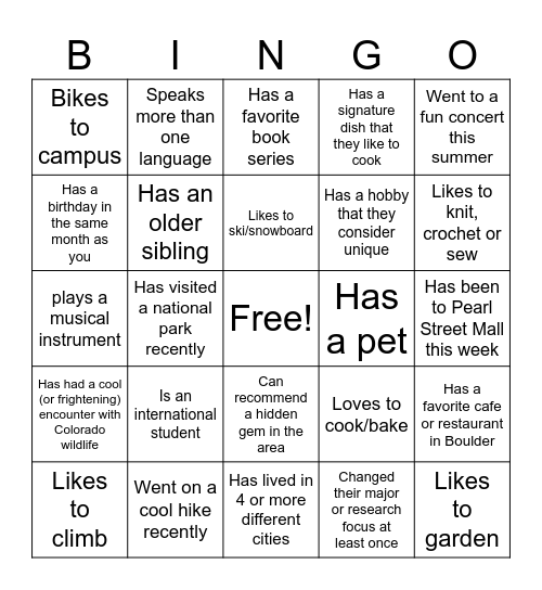 Mentorship Bingo Night Bingo Card