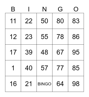 GRAN BINGO SOLIDARIO Bingo Card