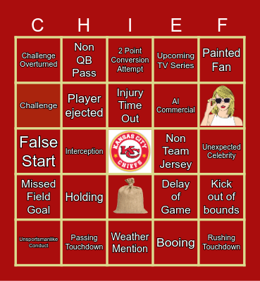 KC Chiefs Bingo!!! Bingo Card