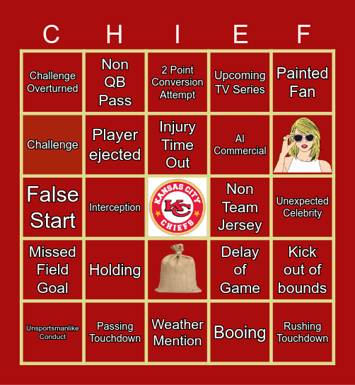 KC Chiefs Bingo!!! Bingo Card