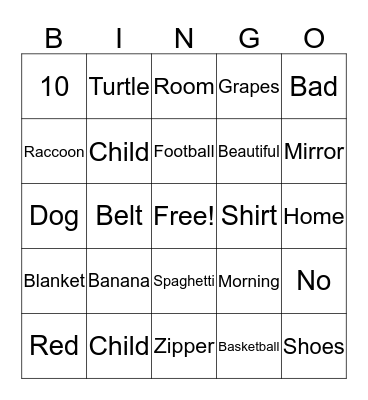 ASL Bingo Card