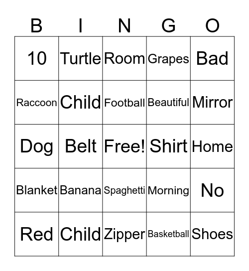 ASL Bingo Card