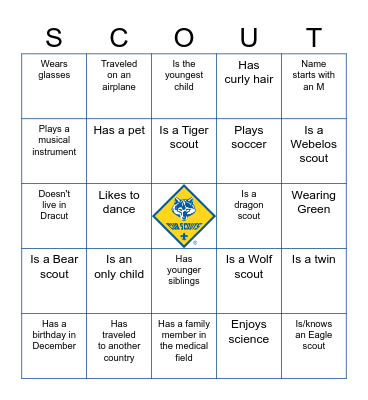 Get to know you Bingo Card