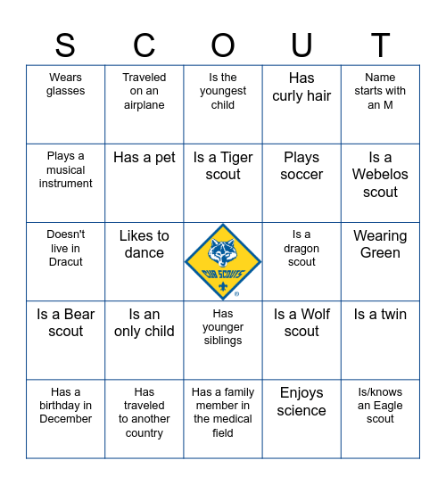 Get to know you Bingo Card